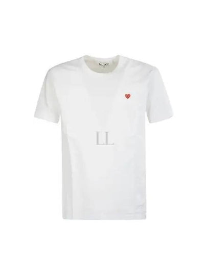 Mini Red Heart Wappen Short Sleeve T-Shirt White - COMME DES GARCONS - BALAAN 2