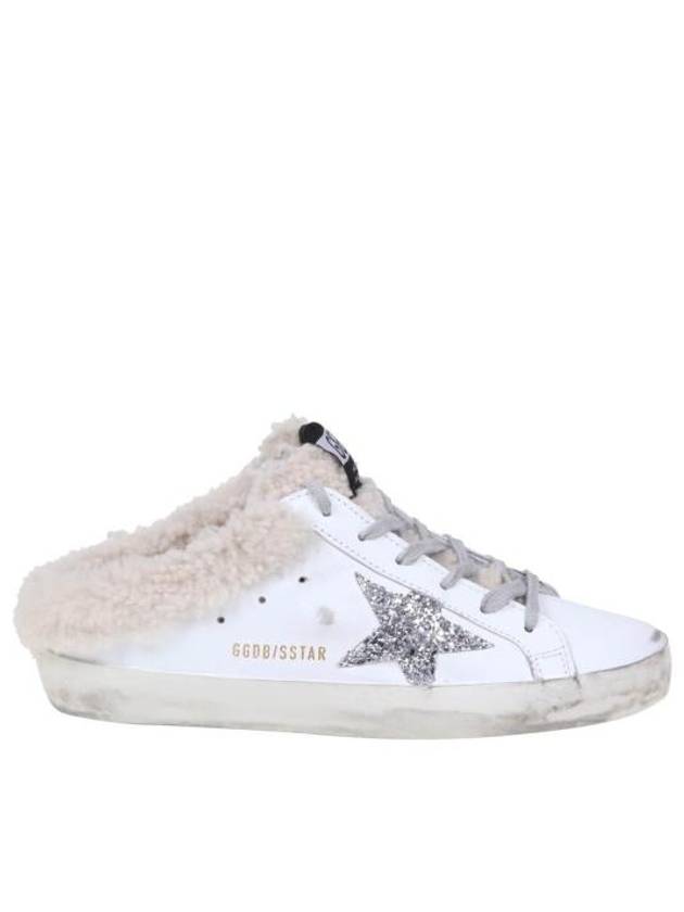 Superstar Sabot Glitter Shearing Lining Leather Low Top Sneakers Silver White - GOLDEN GOOSE - BALAAN 2