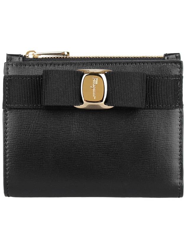 Vara Bow Half Wallet Black - SALVATORE FERRAGAMO - BALAAN 3