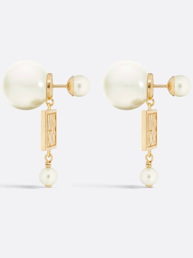 Tribales Miss Dior Resin Pearl Earrings Gold - DIOR - BALAAN 3