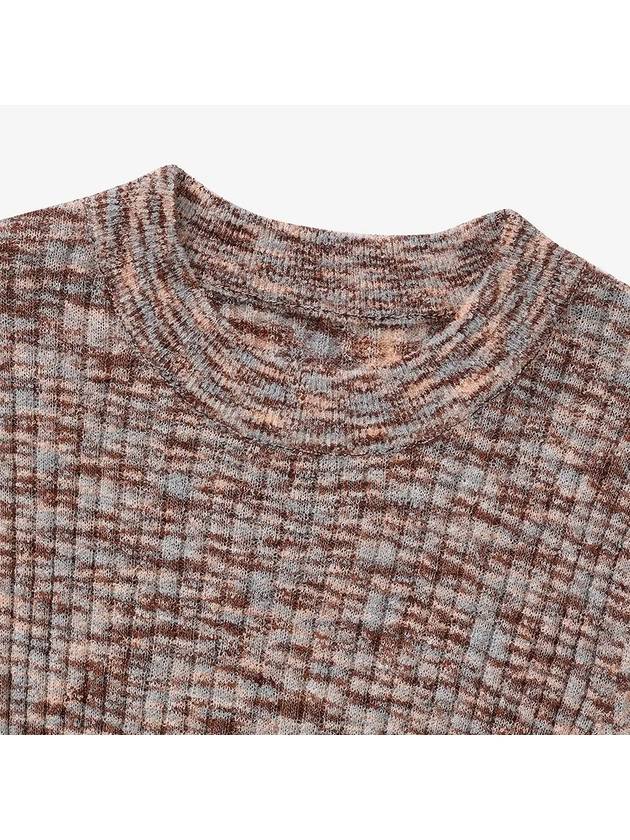 Multi-color ribbed crop knit multi-brown - NOIRER FOR WOMEN - BALAAN 4