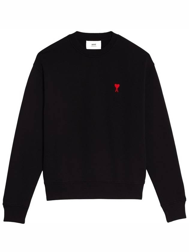 Small Heart Logo Sweatshirt Black - AMI - BALAAN 2