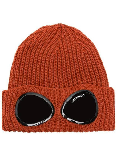 Extra Fine Merino Wool Goggle Beanie Bombay Brown - CP COMPANY - BALAAN 1