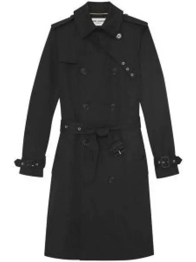 Gabardine Classic Saint Gabardine Trench Coat Black - SAINT LAURENT - BALAAN 2