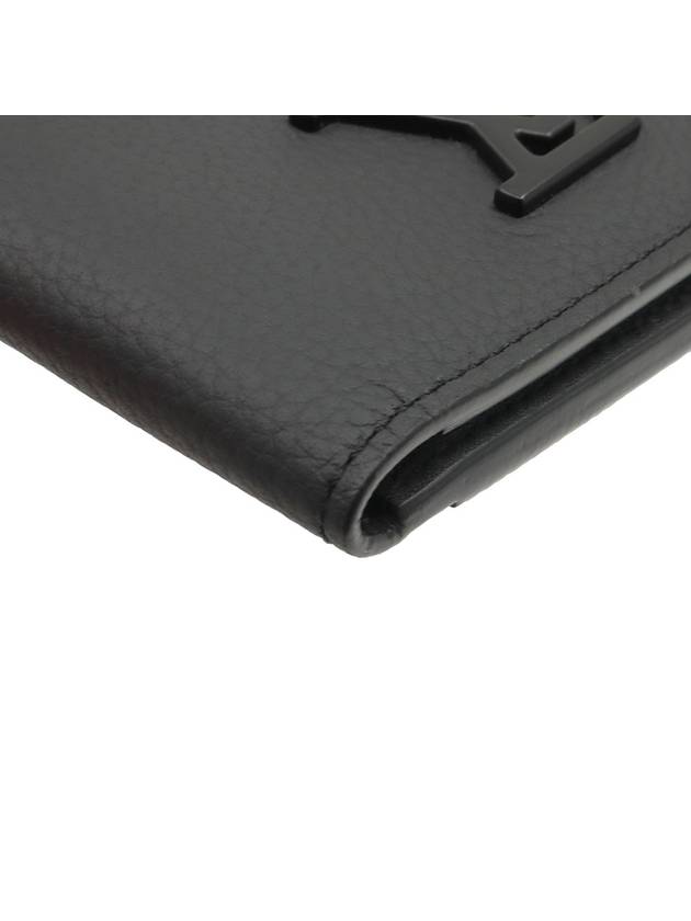 Black Grain Calfskin LV Aerogram Pocket Organizer Card Holder - LOUIS VUITTON - BALAAN 7