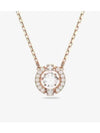 Una Crystal Round Cut Necklace White Rose Gold - SWAROVSKI - BALAAN 2