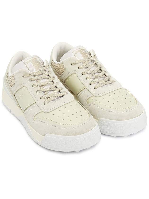 Suede Smooth Leather Low Top Sneakers White - TOD'S - BALAAN 4