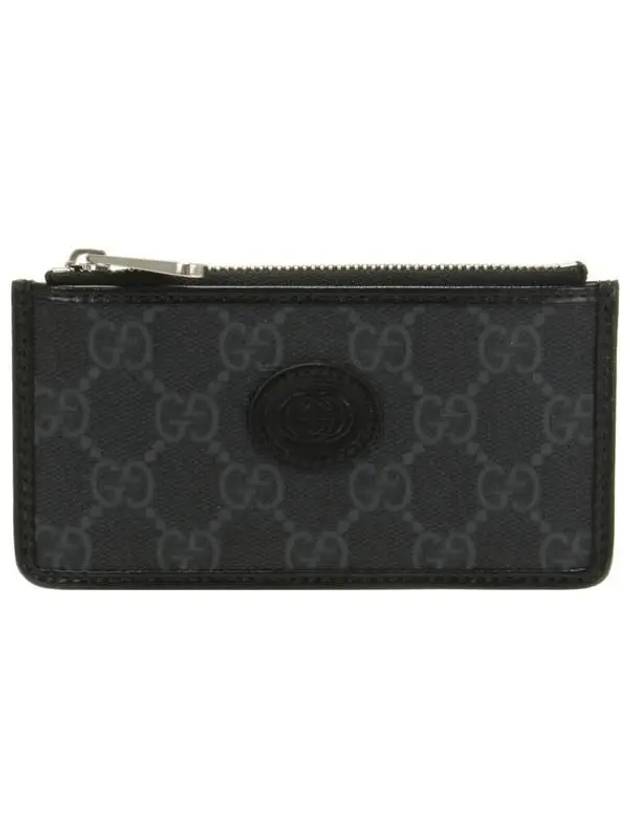 Interlocking G Zipper Card Wallet Black - GUCCI - BALAAN 2