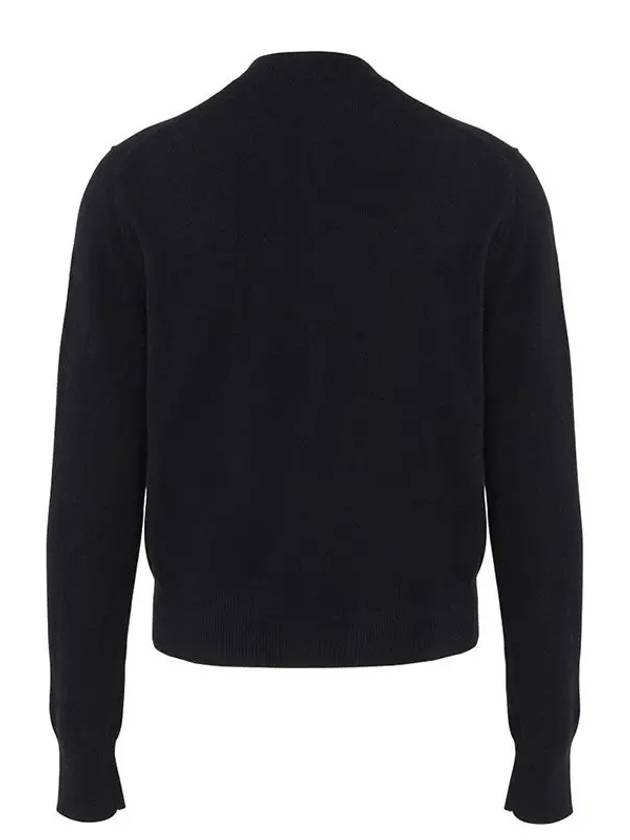 Face Patch Crop Cardigan Black - ACNE STUDIOS - BALAAN.