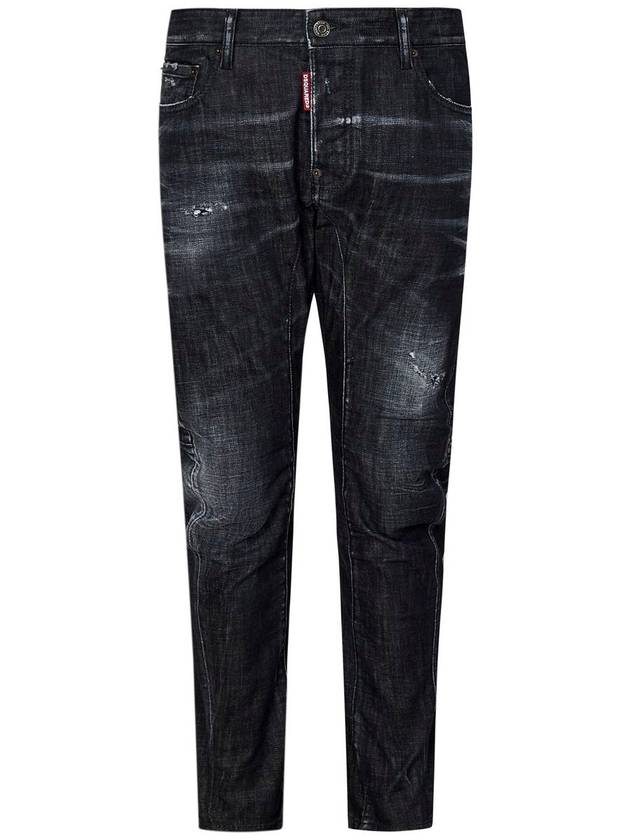 Denim Straight Pants S74LB1579 S30357900 BLACK - DSQUARED2 - BALAAN 3