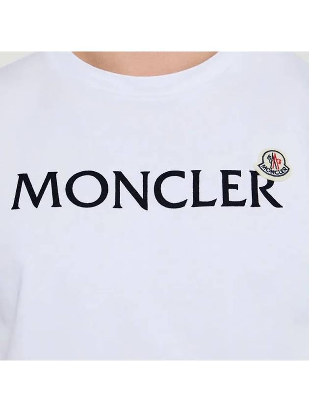 Flocked Logo Wappen Patch Short Sleeve T-Shirt White - MONCLER - BALAAN 3