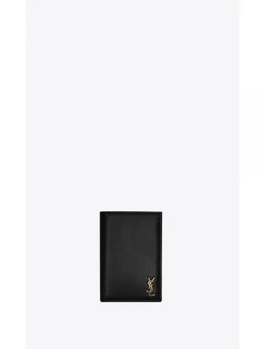 Monogram Gold Hardware Bifold Wallet Black - SAINT LAURENT - BALAAN 2