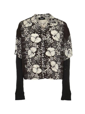 long sleeve shirt S74DM0677S76641001S BLACK\WHITE - DSQUARED2 - BALAAN 1