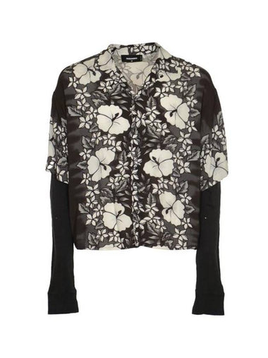 long sleeve shirt S74DM0677S76641001S BLACK\WHITE - DSQUARED2 - BALAAN 1