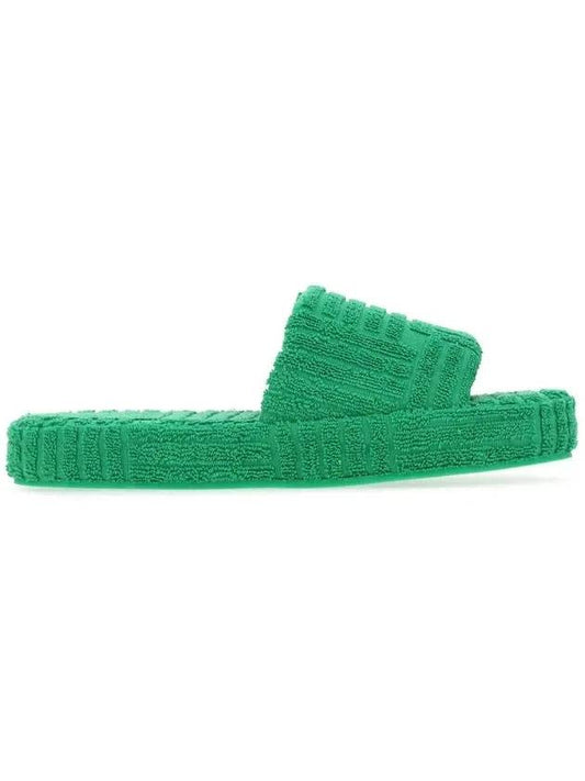 Terry Fabric Slippers Green - BOTTEGA VENETA - BALAAN 1