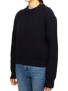 Knot Button Wool Knit Top Abyss - BOTTEGA VENETA - BALAAN 3