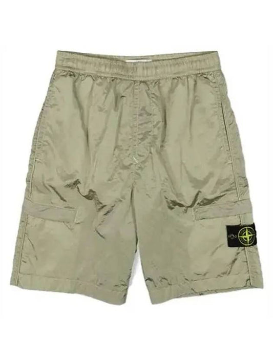 Men's Wappen Patch Nylon Shorts Light Green - STONE ISLAND - BALAAN 1