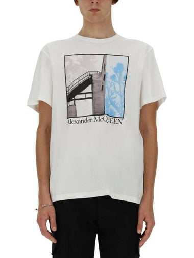 Graphic Print Short Sleeve T-Shirt White - ALEXANDER MCQUEEN - BALAAN 1