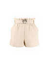 Lovebird Buckle Belt Shorts Beige Women 1G17A1 8716 C27 - PINKO - BALAAN 1