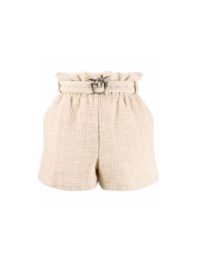 Lovebird Buckle Belt Shorts Beige Women 1G17A1 8716 C27 - PINKO - BALAAN 1