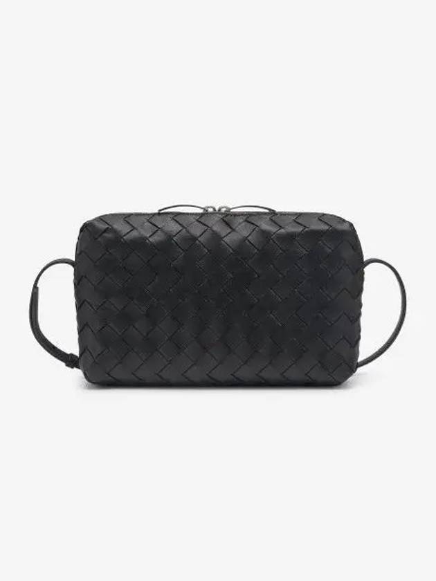 Intrecciato Leather Mini Cross Bag Black - BOTTEGA VENETA - BALAAN 2