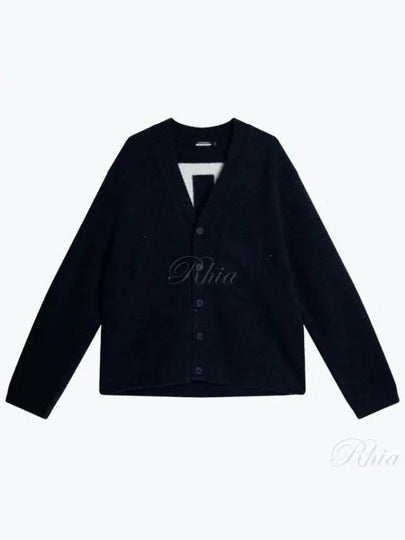 Clarke Back Logo Knitted Cardigan Navy - J.LINDEBERG - BALAAN 2