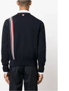 RWB Striped Intarsia Cotton Cardigan Navy - THOM BROWNE - BALAAN 6