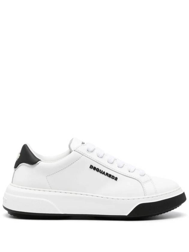 embossed logo leaf print sneakers SNW025401506948 - DSQUARED2 - BALAAN 1