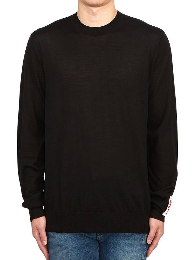 Sleeve Logo Patch Knit Top Black - GOLDEN GOOSE - BALAAN 2