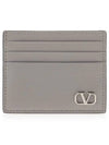 P0S49 LMV G09 Gray V Logo Card Wallet - VALENTINO - BALAAN 1