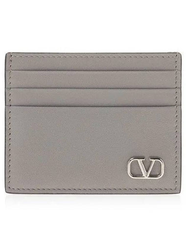 P0S49 LMV G09 Gray V Logo Card Wallet - VALENTINO - BALAAN 1