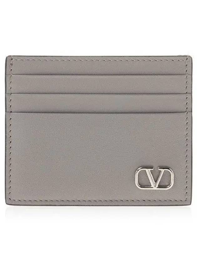 P0S49 LMV G09 Gray V Logo Card Wallet - VALENTINO - BALAAN 2