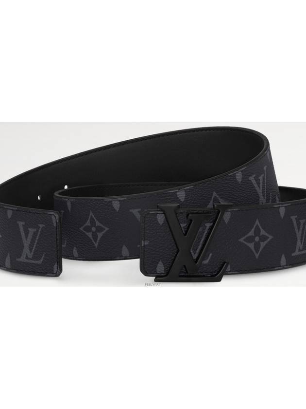 Men's LV Initiales Monogram Leather Belt Grey - LOUIS VUITTON - BALAAN 3