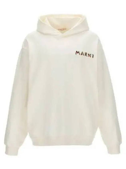 Logo Print Cotton Hoodie White - MARNI - BALAAN 2