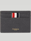 Lobster Pebble Grain Leather Card Wallet Dark Grey - THOM BROWNE - BALAAN 3