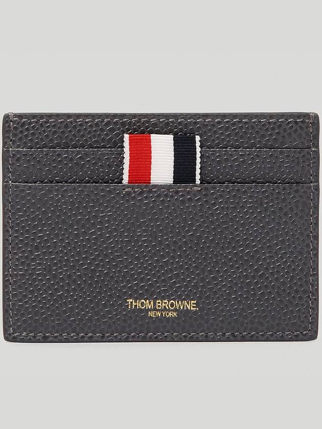 Lobster Pebble Grain Leather Card Wallet Dark Grey - THOM BROWNE - BALAAN 3