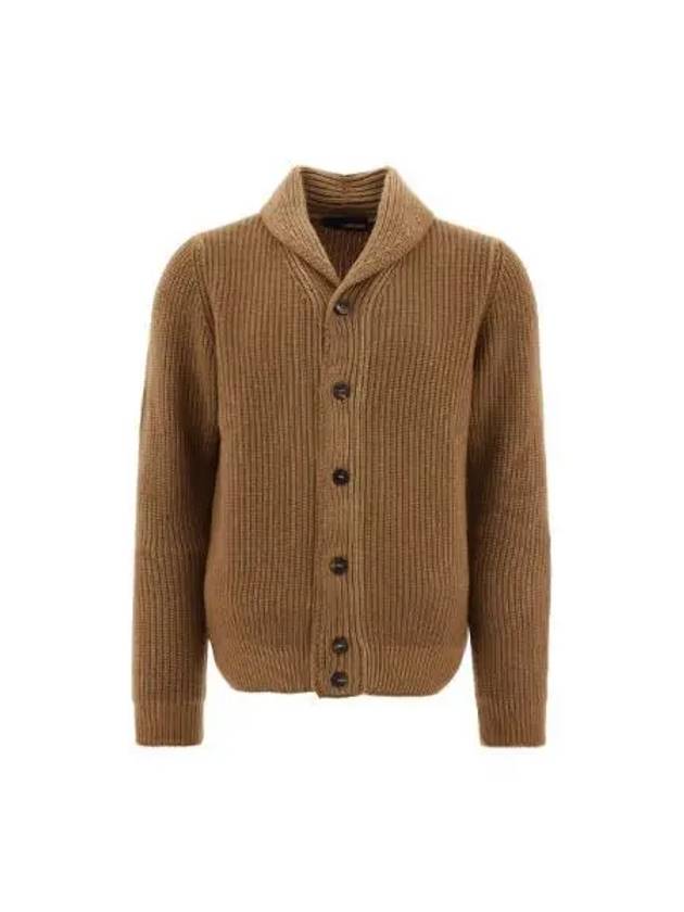 LARDINI Rib Knit Cashmere Cardigan Brown IRLMML263IR59021200 - RVR LARDINI - BALAAN 1