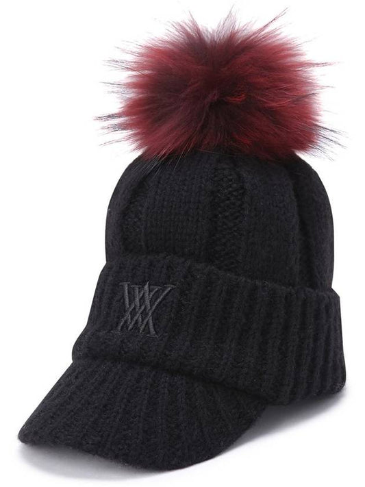 Official W COLOR POINT WOOL KNIT CAP BK - ANEWGOLF - BALAAN 1