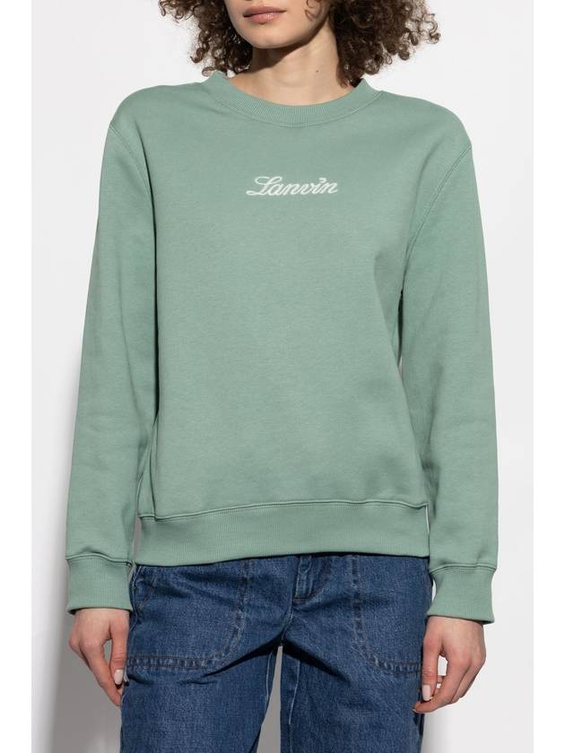 Lanvin Sweatshirt With Embroidered Logo, Women's, Green - LANVIN - BALAAN 3