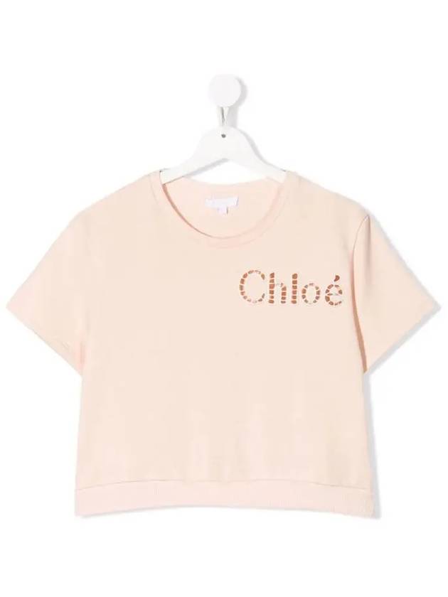 Kids Logo Short Sleeve T Shirt Pink C15D41 45F - CHLOE - BALAAN 2