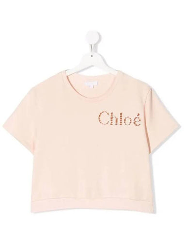 Kids Logo Short Sleeve T Shirt Pink C15D41 45F - CHLOE - BALAAN 1