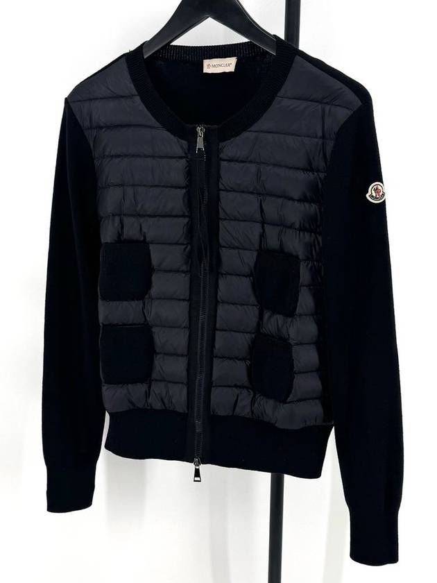 Women s knit padded cardigan black L size - MONCLER - BALAAN 1