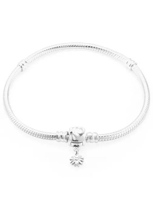 Women's Moment Daisy Flower Clasp Snake Chain Bracelet Silver - PANDORA - BALAAN.