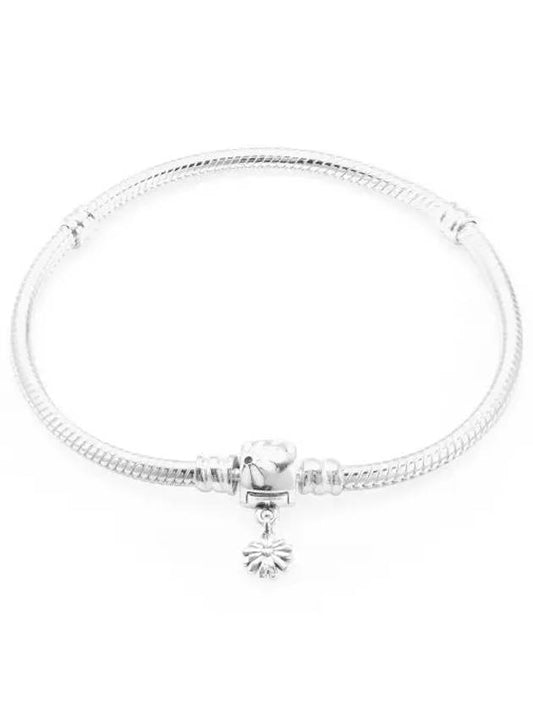 Women's Moment Daisy Flower Clasp Snake Chain Bracelet Silver - PANDORA - BALAAN.