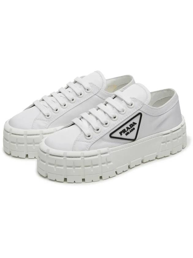 Double Wheel Re-Nylon Gabardine Low-Top Sneakers White - PRADA - BALAAN 2