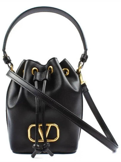 V Logo Signature Bucket Bag Black - VALENTINO - BALAAN 2