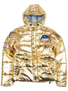 Metallic puffer men s hooded jacket gold V3291 549871 381 - CHAMPION - BALAAN 2