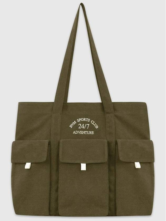 Booboom 247 Club Canvas Big Tote Bag Khaki - BOOVOOM - BALAAN 2