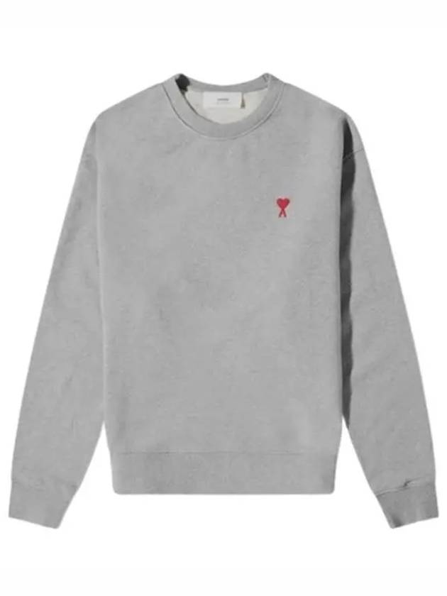 Small Heart Logo Sweatshirt Grey - AMI - BALAAN 2