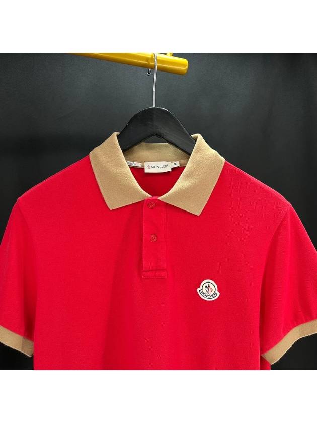 Short sleeve collared t shirt red M size - MONCLER - BALAAN 4